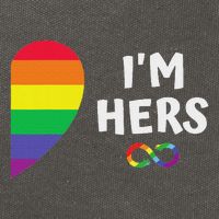 Im Hers Shes Mine Matching For Pride Lesbian Couples Lgbtq Cotton Canvas Backpack