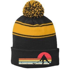 Ice Hockey Shirts Retro Style For Hockey Player Stripe Pom Pom Beanie