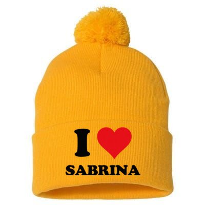 I Heart Sabrina First Name I Love Personalized Stuff Pom Pom 12in Knit Beanie