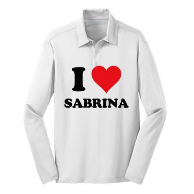 I Heart Sabrina First Name I Love Personalized Stuff Silk Touch Performance Long Sleeve Polo