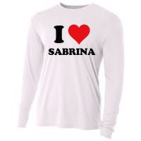 I Heart Sabrina First Name I Love Personalized Stuff Cooling Performance Long Sleeve Crew