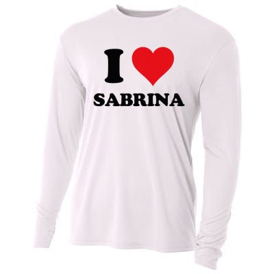 I Heart Sabrina First Name I Love Personalized Stuff Cooling Performance Long Sleeve Crew