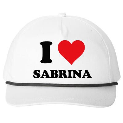 I Heart Sabrina First Name I Love Personalized Stuff Snapback Five-Panel Rope Hat