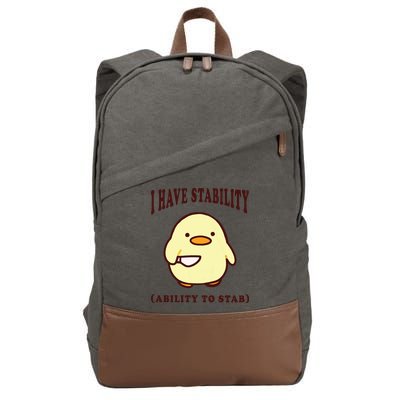 I Have Stability Ability To Stab Cotton Canvas Backpack