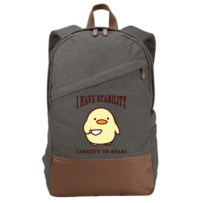 I Have Stability Ability To Stab Cotton Canvas Backpack