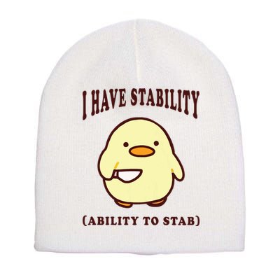 I Have Stability Ability To Stab Short Acrylic Beanie