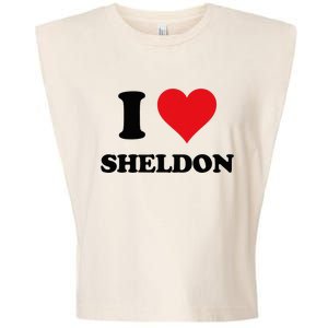 I Heart Sheldon First Name Garment-Dyed Women's Muscle Tee