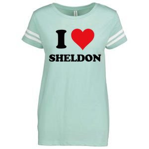 I Heart Sheldon First Name Enza Ladies Jersey Football T-Shirt