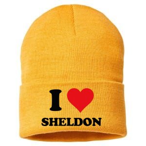 I Heart Sheldon First Name Sustainable Knit Beanie