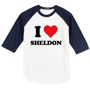 I Heart Sheldon First Name Baseball Sleeve Shirt