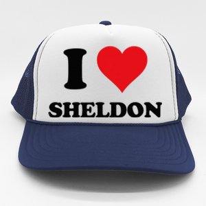 I Heart Sheldon First Name Trucker Hat