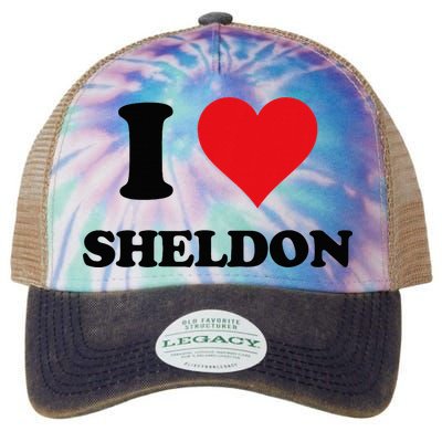 I Heart Sheldon First Name Legacy Tie Dye Trucker Hat