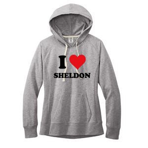 I Heart Sheldon First Name Women's Fleece Hoodie