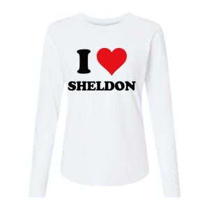 I Heart Sheldon First Name Womens Cotton Relaxed Long Sleeve T-Shirt