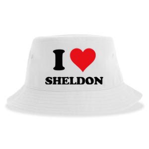 I Heart Sheldon First Name Sustainable Bucket Hat