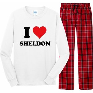 I Heart Sheldon First Name Long Sleeve Pajama Set