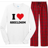 I Heart Sheldon First Name Long Sleeve Pajama Set