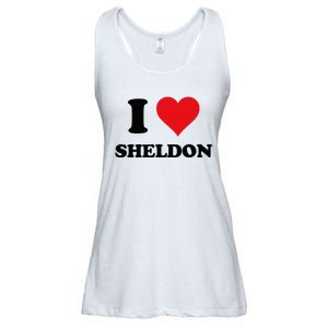 I Heart Sheldon First Name Ladies Essential Flowy Tank