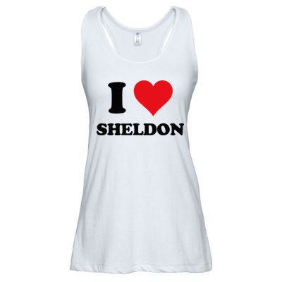 I Heart Sheldon First Name Ladies Essential Flowy Tank