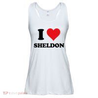 I Heart Sheldon First Name Ladies Essential Flowy Tank