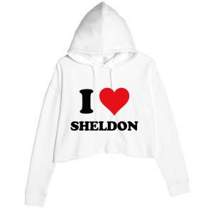 I Heart Sheldon First Name Crop Fleece Hoodie