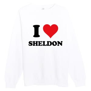 I Heart Sheldon First Name Premium Crewneck Sweatshirt