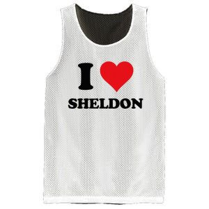 I Heart Sheldon First Name Mesh Reversible Basketball Jersey Tank