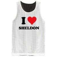 I Heart Sheldon First Name Mesh Reversible Basketball Jersey Tank