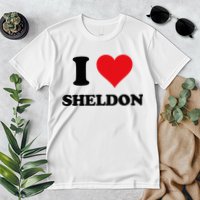 I Heart Sheldon First Name Premium T-Shirt