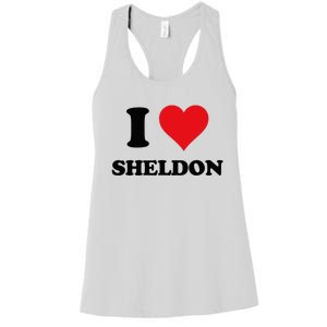 I Heart Sheldon First Name Women's Racerback Tank