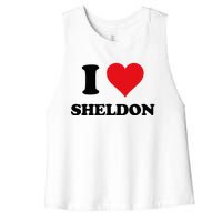 I Heart Sheldon First Name Women's Racerback Cropped Tank