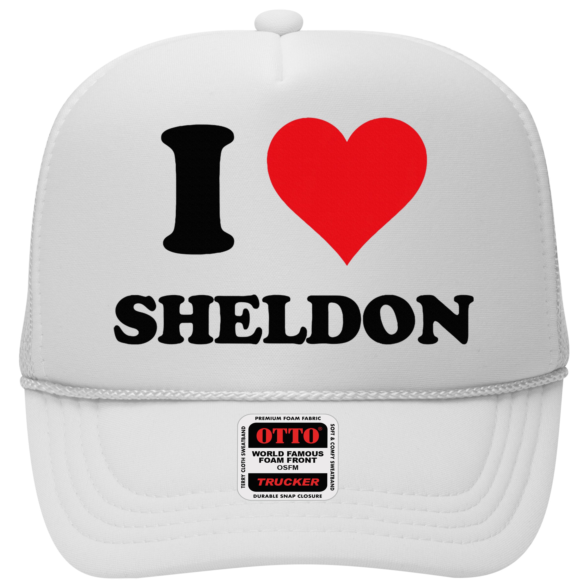 I Heart Sheldon First Name Trucker Hat