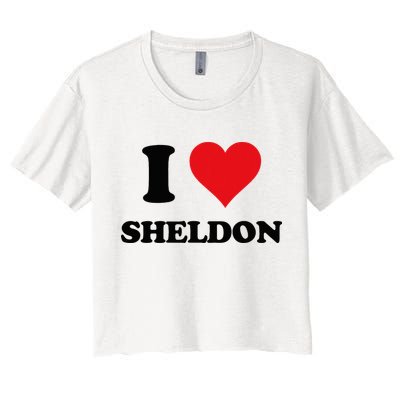 I Heart Sheldon First Name Crop Top