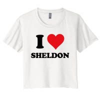 I Heart Sheldon First Name Women's Crop Top Tee