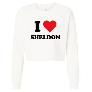 I Heart Sheldon First Name Cropped Pullover Crew