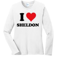 I Heart Sheldon First Name Ladies Long Sleeve Shirt