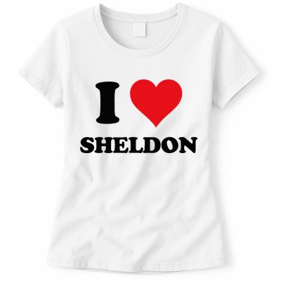 I Heart Sheldon First Name Womens T-Shirt