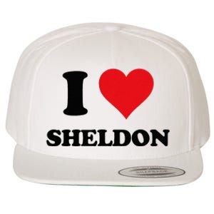 I Heart Sheldon First Name Wool Snapback Cap