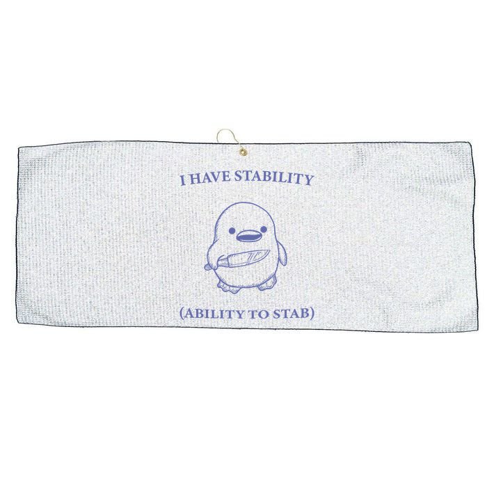 I Have Stability Ability To Stab Large Microfiber Waffle Golf Towel