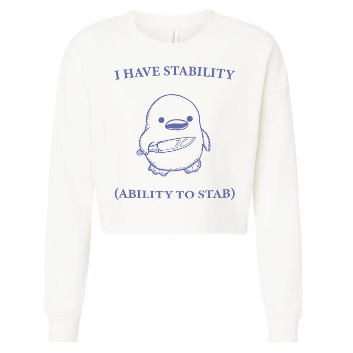 I Have Stability Ability To Stab Cropped Pullover Crew