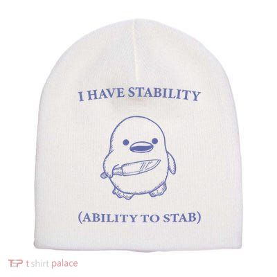 I Have Stability Ability To Stab Short Acrylic Beanie