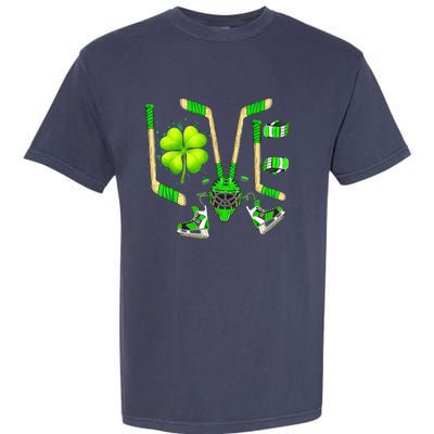 Ice Hockey St Patricks Day Love Cute Boy Girl Goalie Garment-Dyed Heavyweight T-Shirt