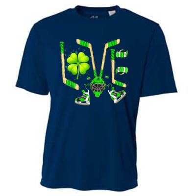 Ice Hockey St Patricks Day Love Cute Boy Girl Goalie Cooling Performance Crew T-Shirt