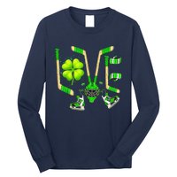 Ice Hockey St Patricks Day Love Cute Boy Girl Goalie Long Sleeve Shirt