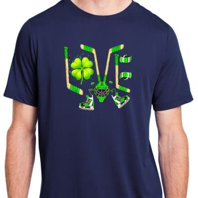 Ice Hockey St Patricks Day Love Cute Boy Girl Goalie Adult ChromaSoft Performance T-Shirt