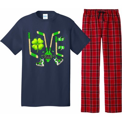 Ice Hockey St Patricks Day Love Cute Boy Girl Goalie Pajama Set