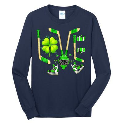 Ice Hockey St Patricks Day Love Cute Boy Girl Goalie Tall Long Sleeve T-Shirt