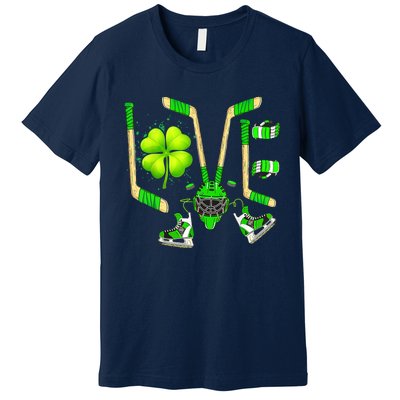 Ice Hockey St Patricks Day Love Cute Boy Girl Goalie Premium T-Shirt