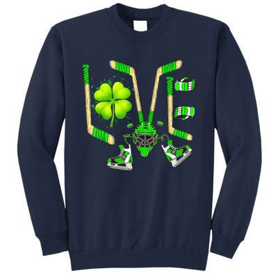 Ice Hockey St Patricks Day Love Cute Boy Girl Goalie Tall Sweatshirt