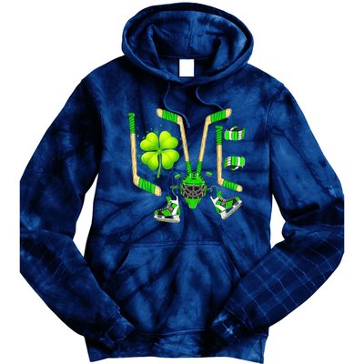 Ice Hockey St Patricks Day Love Cute Boy Girl Goalie Tie Dye Hoodie